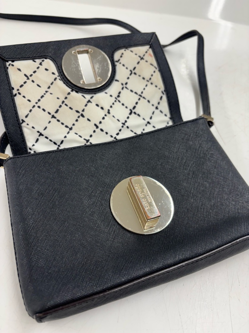 kate spade Black Saffiano Crossbody with Gold Logo Turnlock - Picture 3 of 6